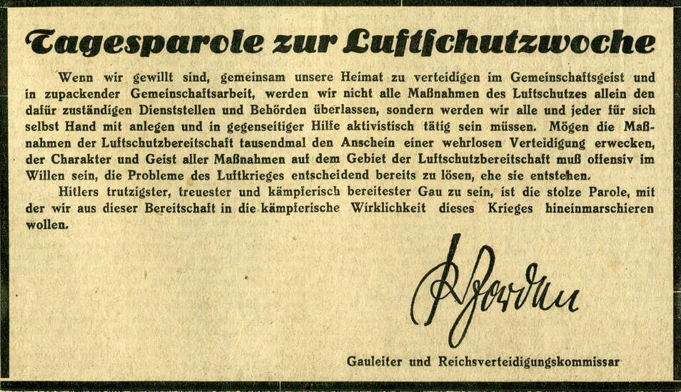 Parolen zum Luftschutz (aus: Magdeburgische Zeitung vom 18.05.1944)