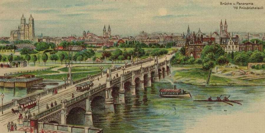 Die Lange Brücke und der Blick auf die Stadt (Archiv Chronik)