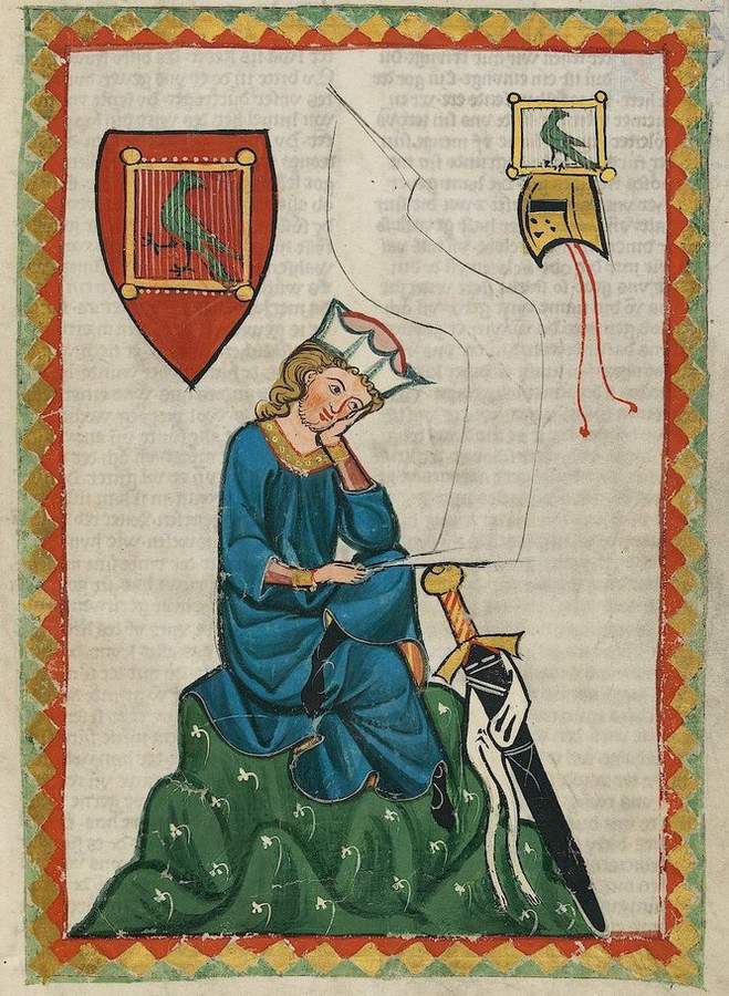 Walter von der Vogelweide, Darstellung aus dem Codex Manesse