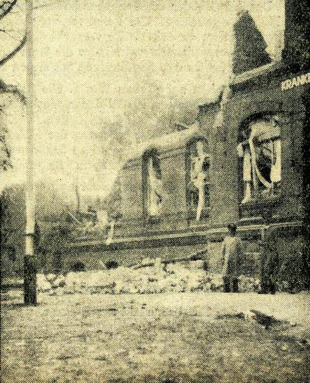 Bombentreffer am Krankenhaus Sudenburg am 5. August 1944 (aus: Magdeburgische Zeitung vom 7. August 1944, Archiv Chronik)