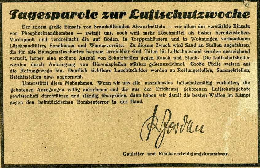 Tagesparolen (aus: Magdeburgische Zeitung vom 15. Mai 1944, Archiv Chronik)