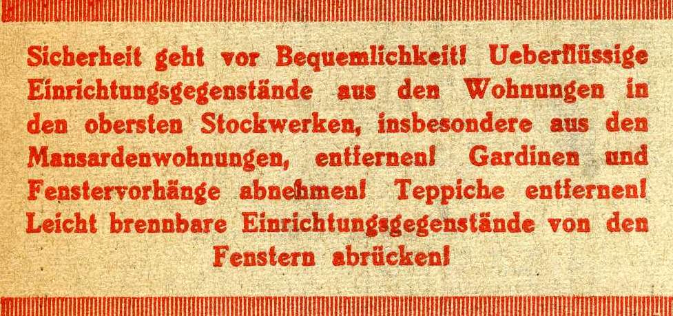Sicherheit geht vor Bequemlichkeit! (aus: Magdeburgische Zeitung vom 17. Mai 1944, Archiv Chronik)
