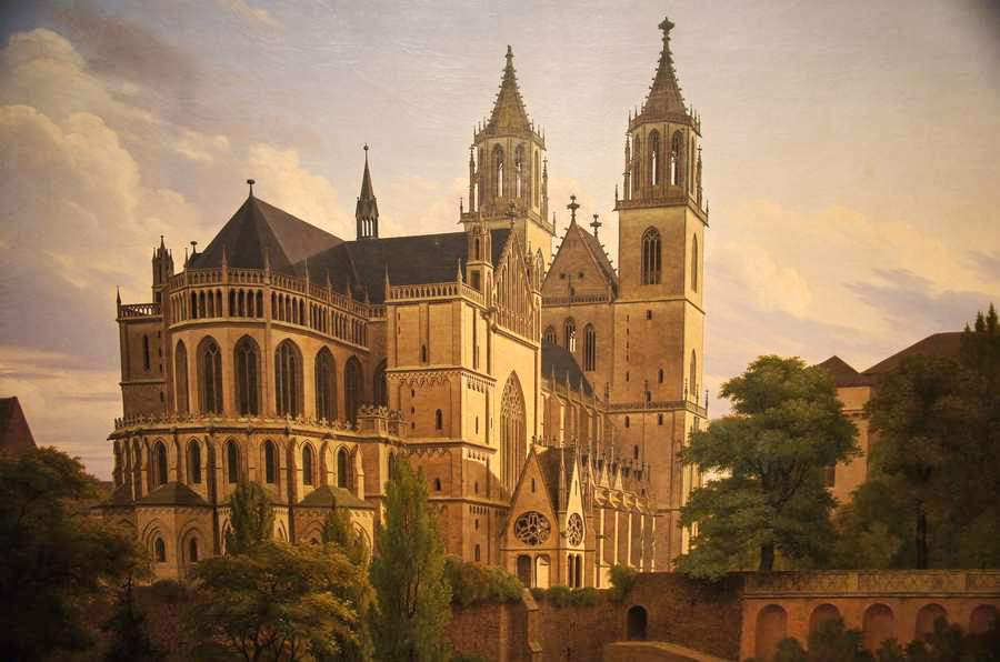 Magdeburger Dom auf einem Gemälde von Carl Hasenpflug 1828