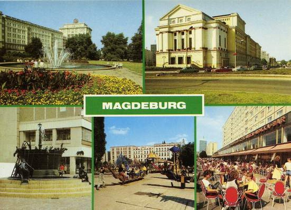 Mehrfachkarte Magdeburg, ungelaufen