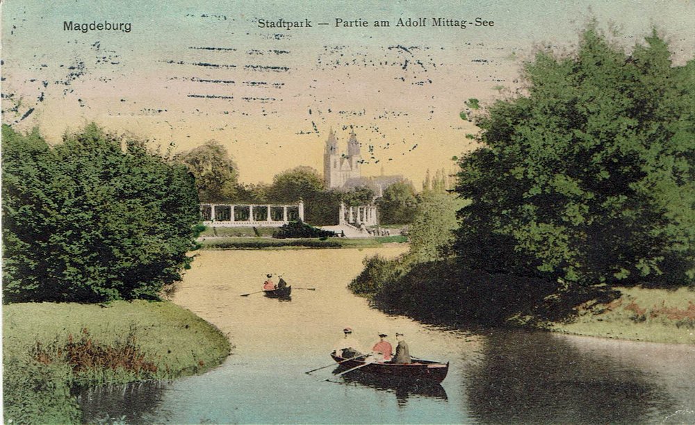 Stadtpark - Partie am Adolf-Mittag-See, 08.11.1909