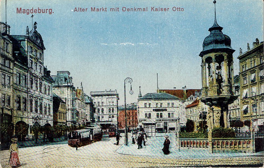 Alter Markt mit Denkmal Kaiser Otto, nicht gelaufen