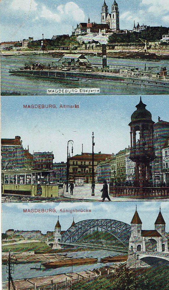 Magdeburg - Elbepartie, Altmarkt, Königsbrücke, 02.11.1921
