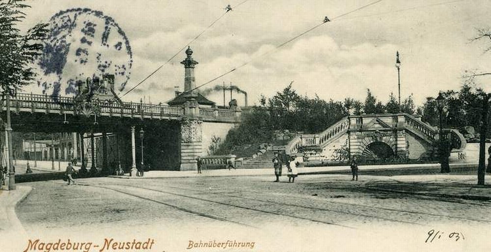 Magdeburg-Neustadt, Bahnüberführung, 09.01.1903