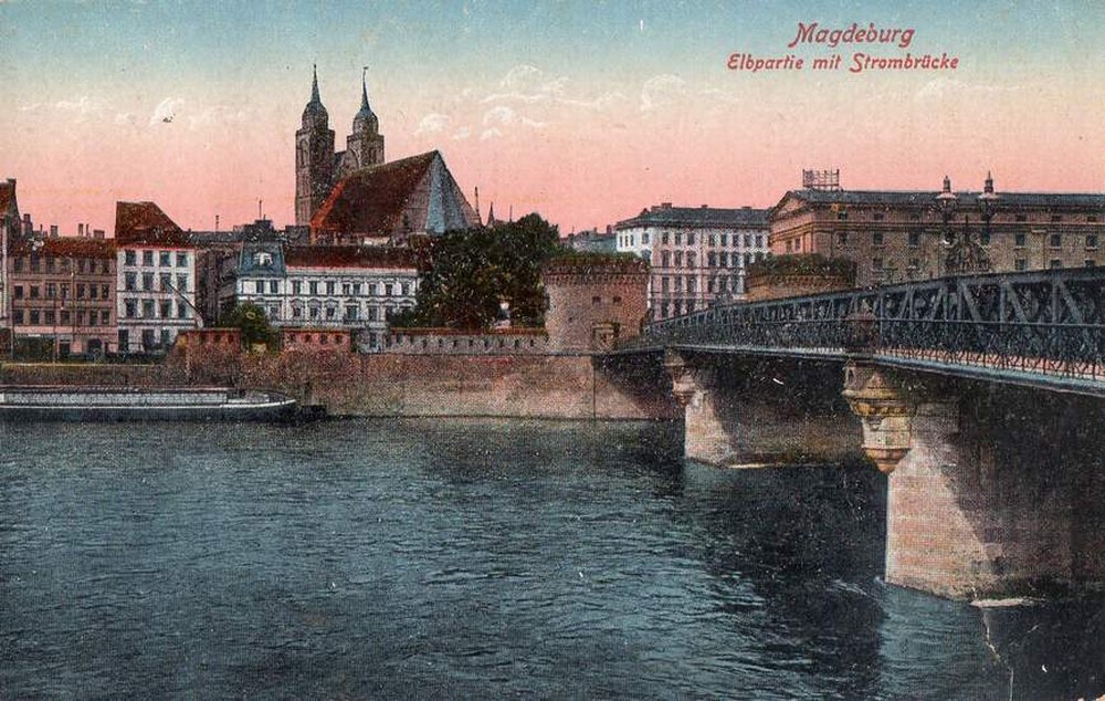 Elbpartie mit Strombrücke, 22.08.1935