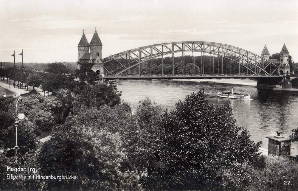 Elbpartie mit Hindenburgbrücke, nicht gelaufen