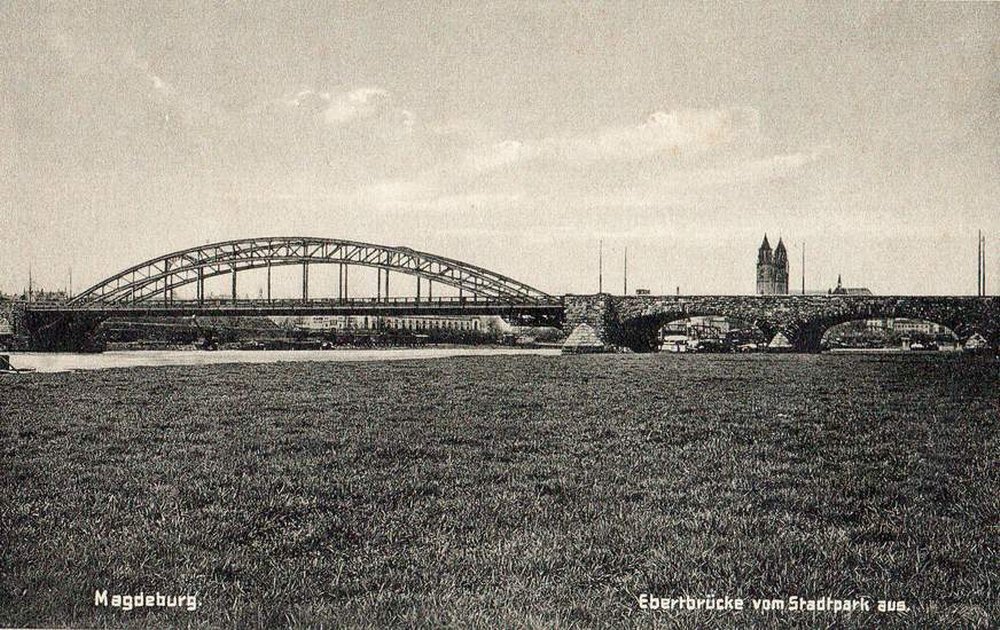 Ebertbrücke vom Stadtpark aus, nicht gelaufen