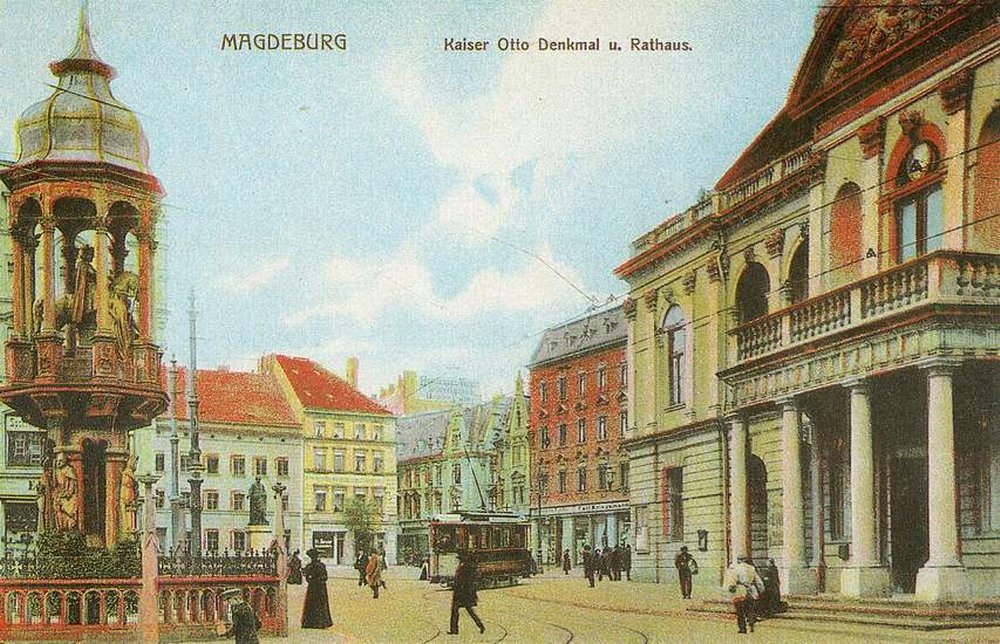 Kaiser Otto-Denkmal u. Rathaus, nicht gelaufen