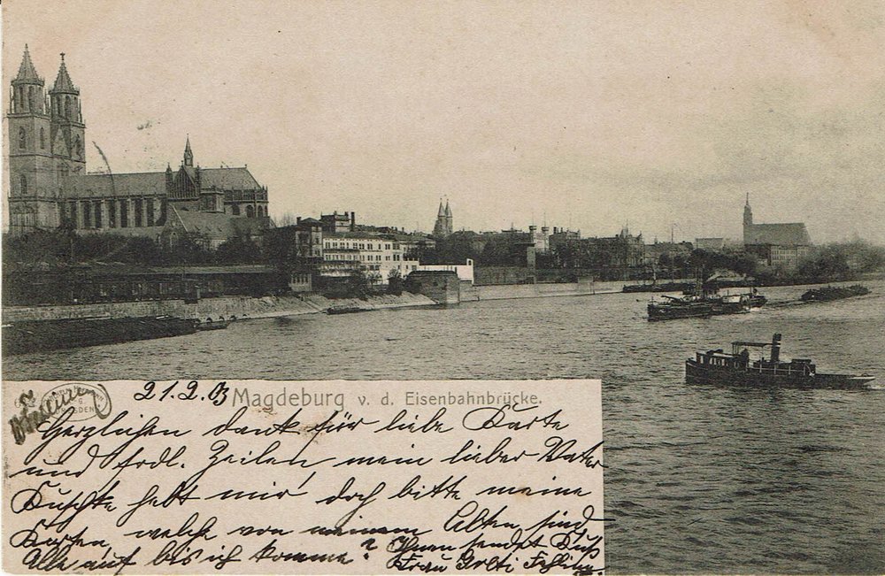 Magdeburg v. d. Eisenbahnbrücke, 21.02.1903