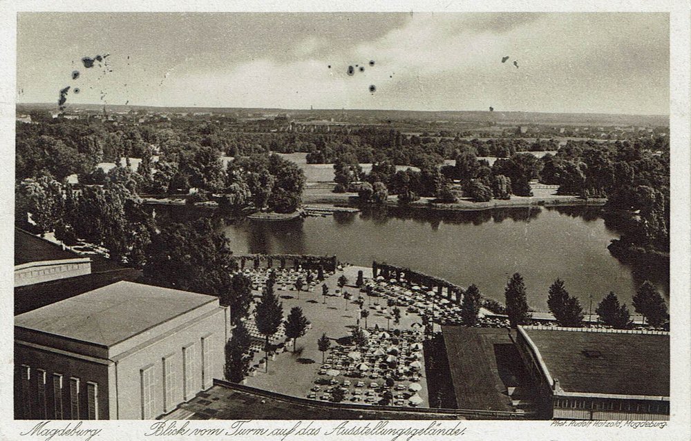 Blick vom Turm auf das Ausstellungsgelände, 10.10.1928