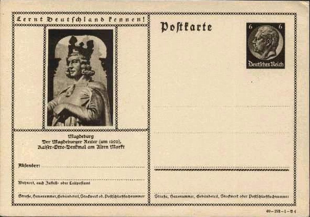 Postkarte Magdeburger Reiter, nicht gelaufen