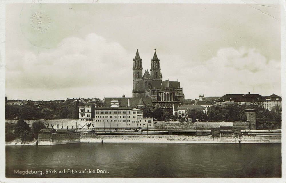 Blick von der Elbe auf den Dom, 16.03.1930 