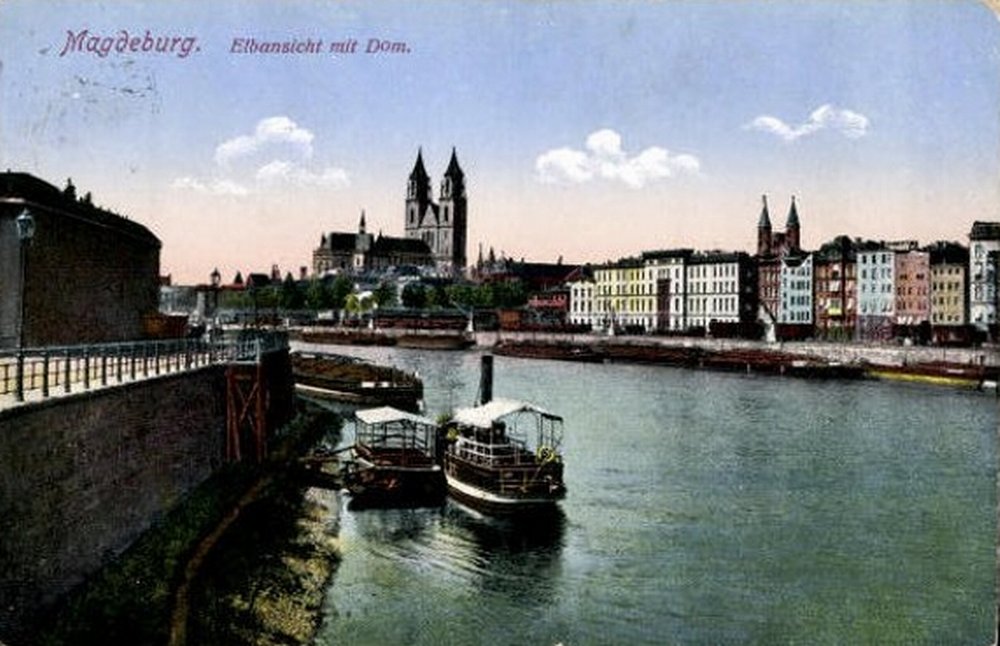 Elbansicht mit Dom, 17.11.1927