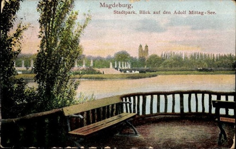 Stadtpark, Blick auf den Adolf Mittag-See, 17.11.1926
