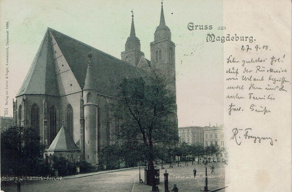 Gruss aus Magdeburg, Johanniskirche, 27.09.1900