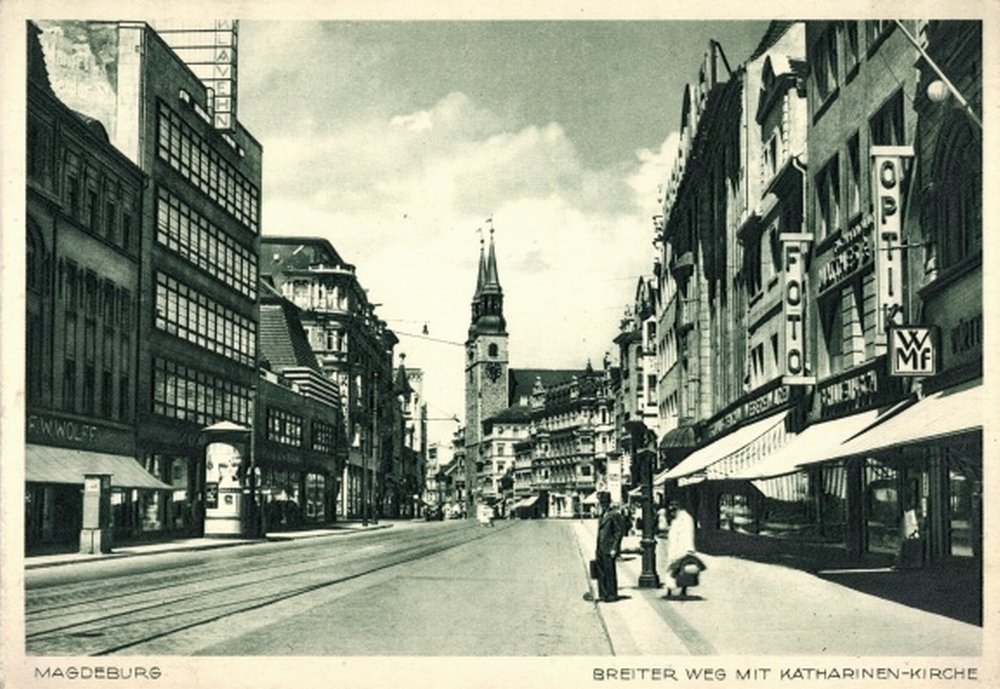 Breiter Weg mit Katharinen-Kirche, 06.06.1937