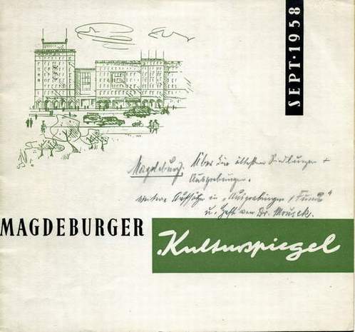 Magdeburger Kulturspiegel, Hrsg.: Rat der Stadt Magdeburg, 1958