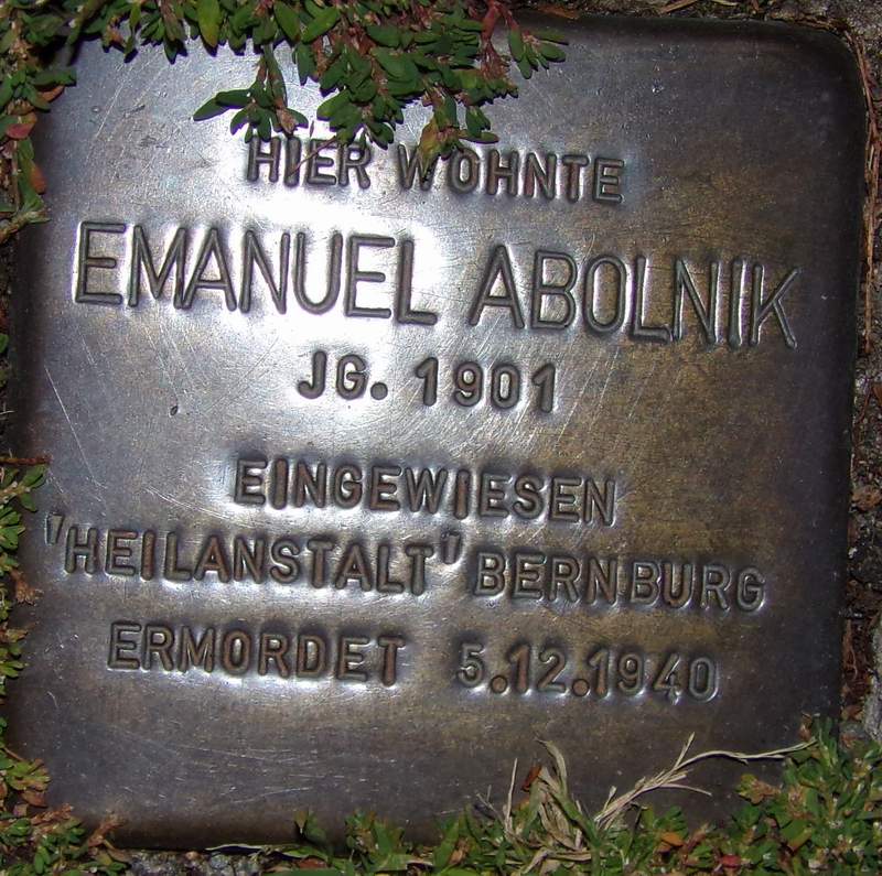 Stolperstein für Emanuel Abolnik (Archiv Chronik)
