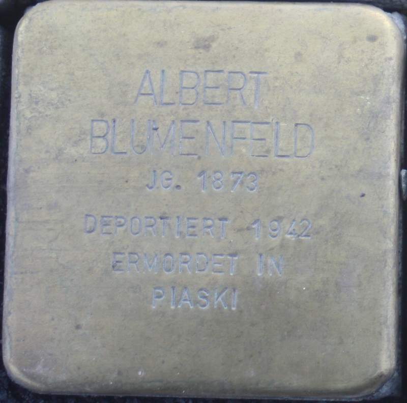 Stolperstein für Albert Blumenfeld (Archiv Chronik)