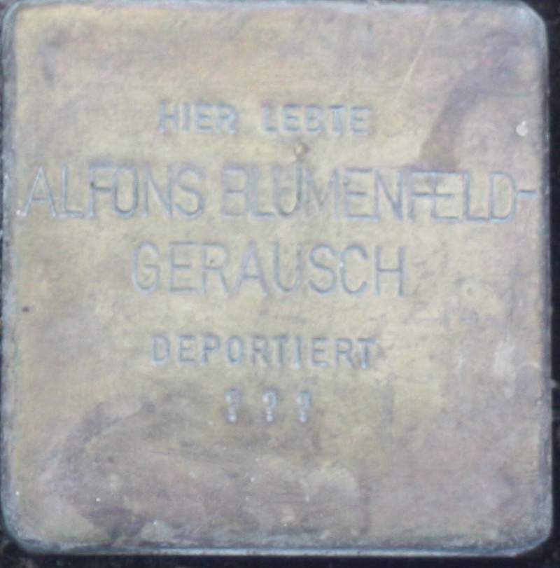 Stolperstein für Alfons Blumenfeld-Gerausch (Archiv Chronik)