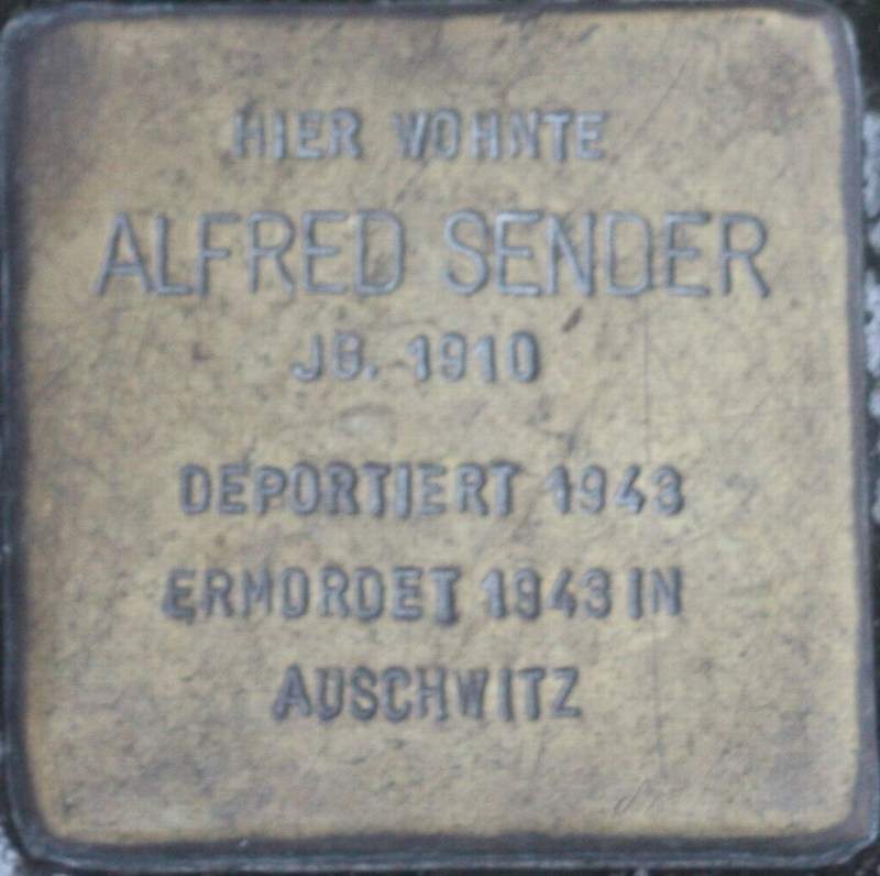 Stolperstein für Alfred Sender (Archiv Chronik)