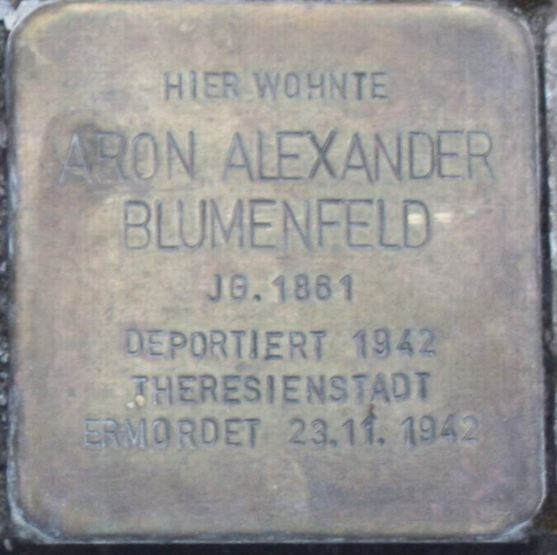 Stolperstein für Aron Alexander Blumenfeld (Archiv Chronik)