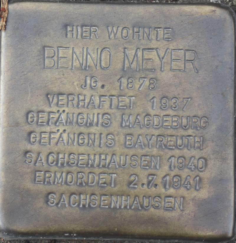 Stolperstein für Benno Hans Paul Meyer (Archiv Chronik)
