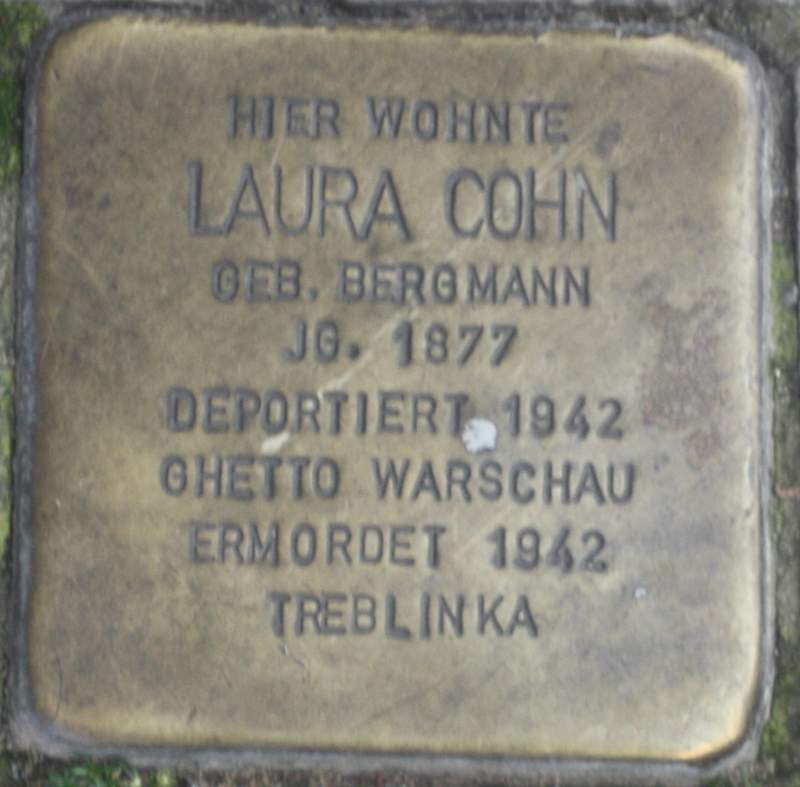 Stolperstein für Laura Cohn (Archiv Chronik)