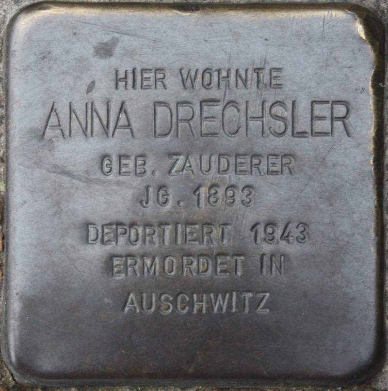 Stolperstein für Anna Drechsler (Archiv Chronik)
