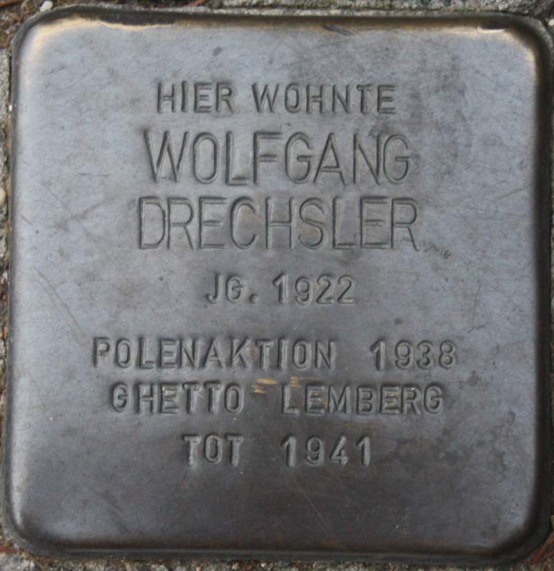 Stolperstein für Wolfgang Drechsler (Archiv Chronik)