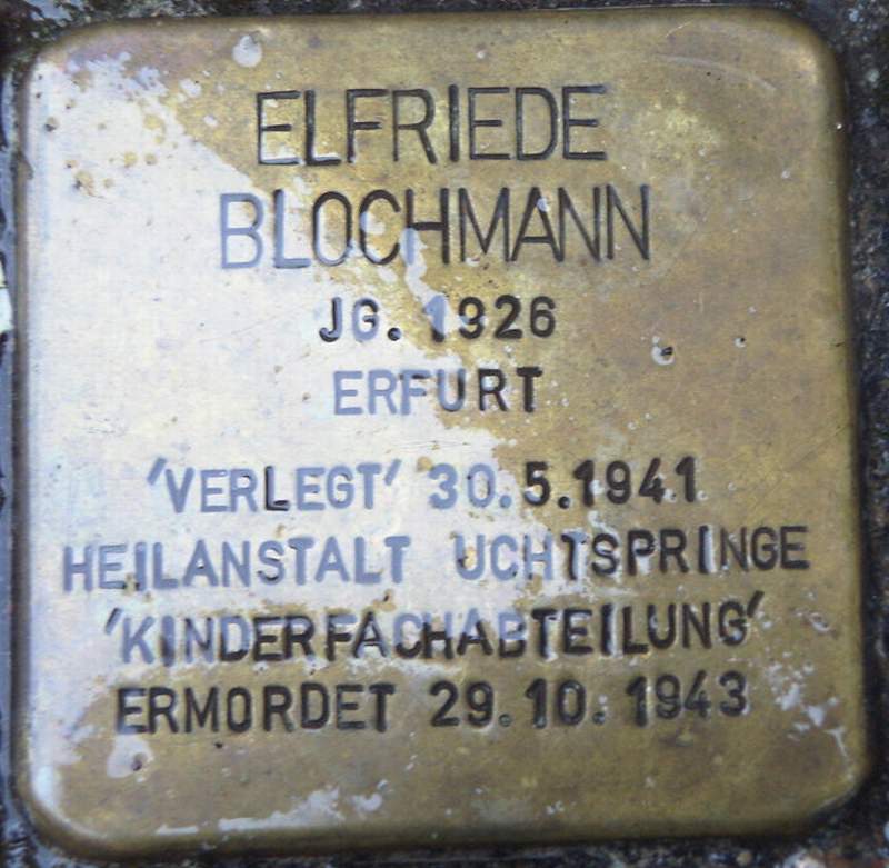 Stolperstein für Elfriede Blochmann (Archiv Chronik)