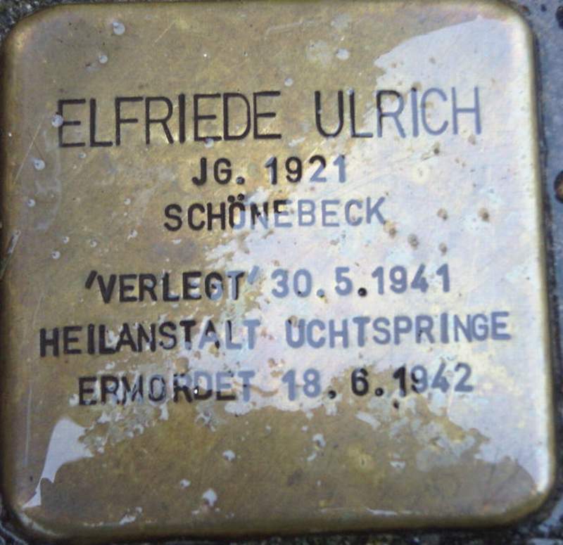 Stolperstein für Elfriede Ida Ulrich (Archiv Chronik)