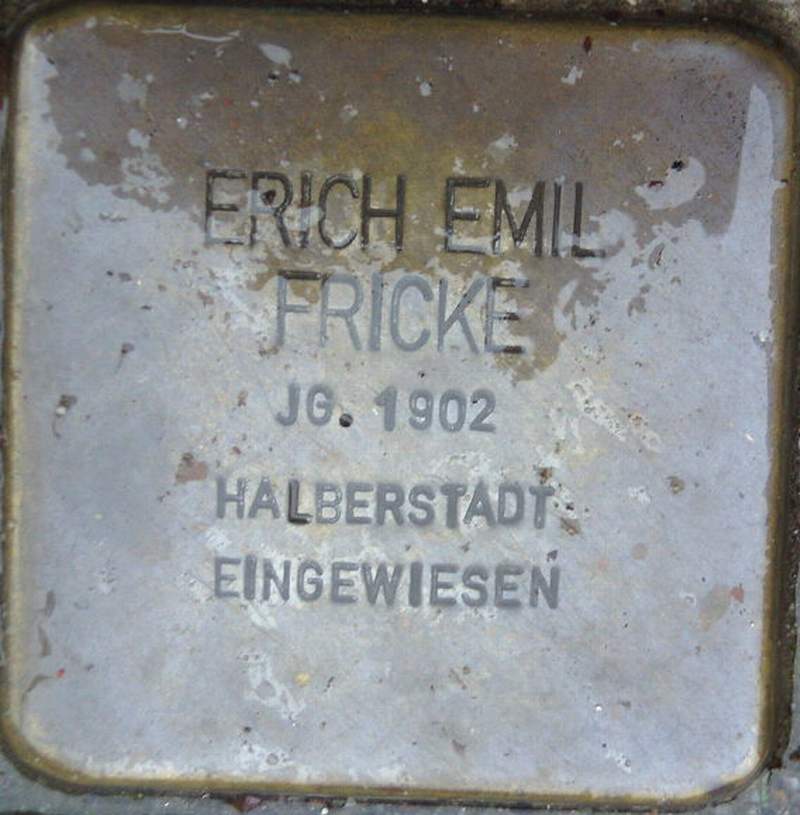 Stolperstein für Erich Emil Fricke (Archiv Chronik)