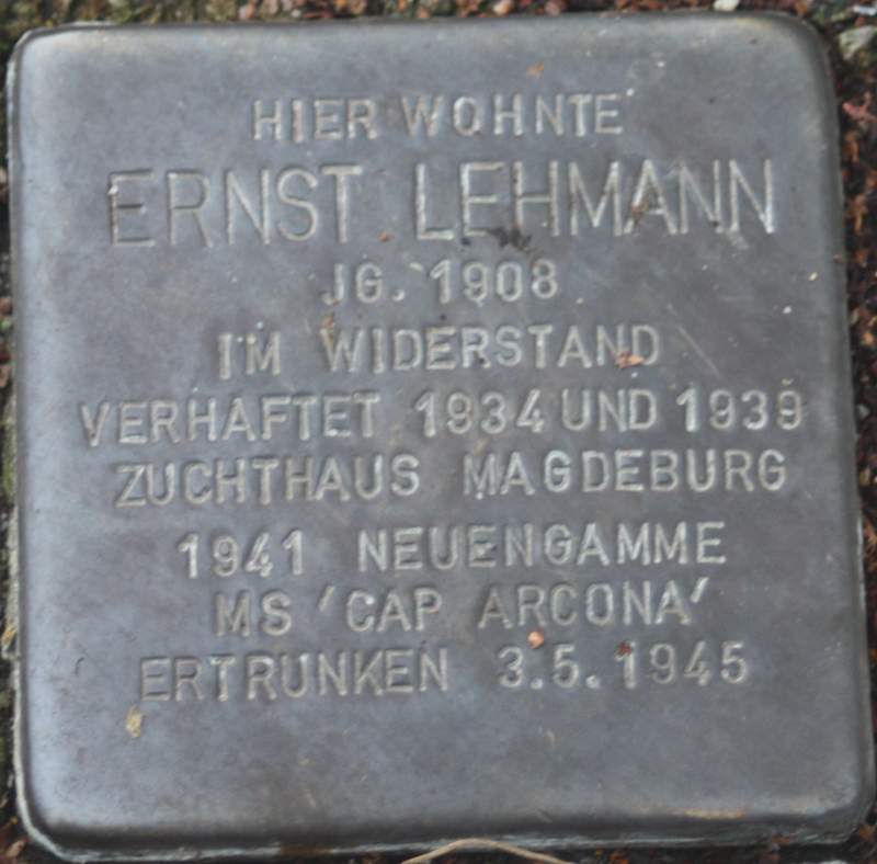 Stolperstein für Ernst Hermann Wilhelm Lehmann (Archiv Chronik)