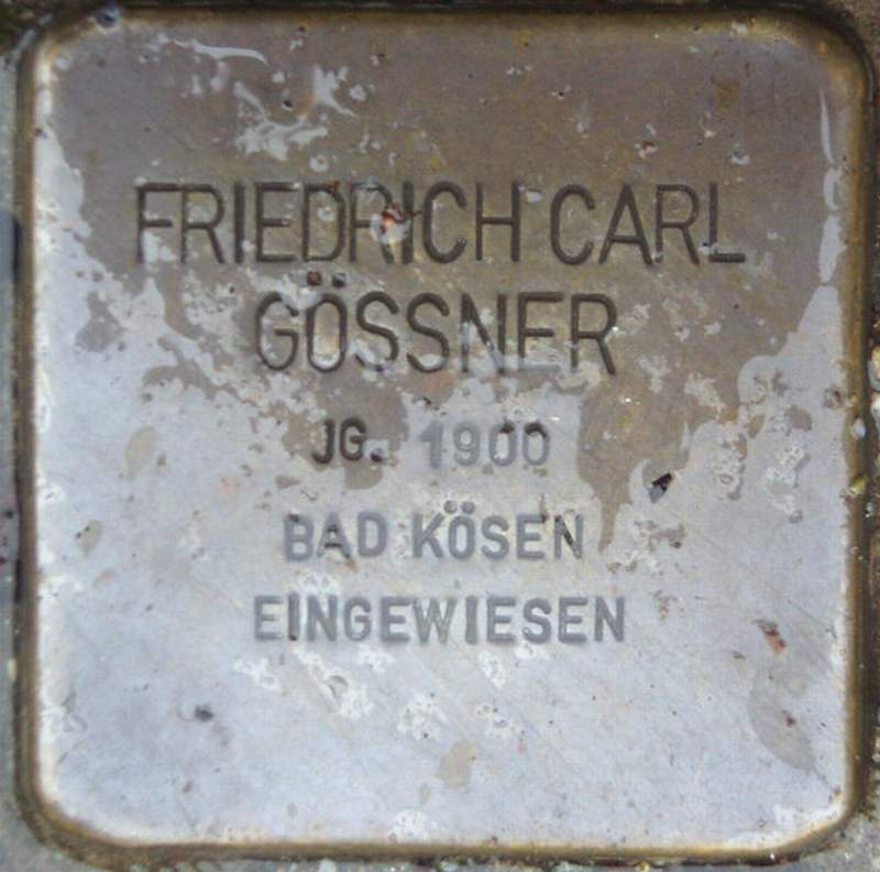 Stolperstein für Friedrich Carl Gössner (Archiv Chronik)