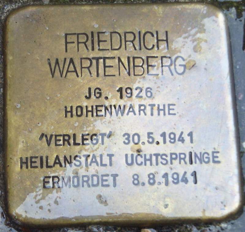 Stolperstein für Friedrich Wartenberg  (Archiv Chronik)