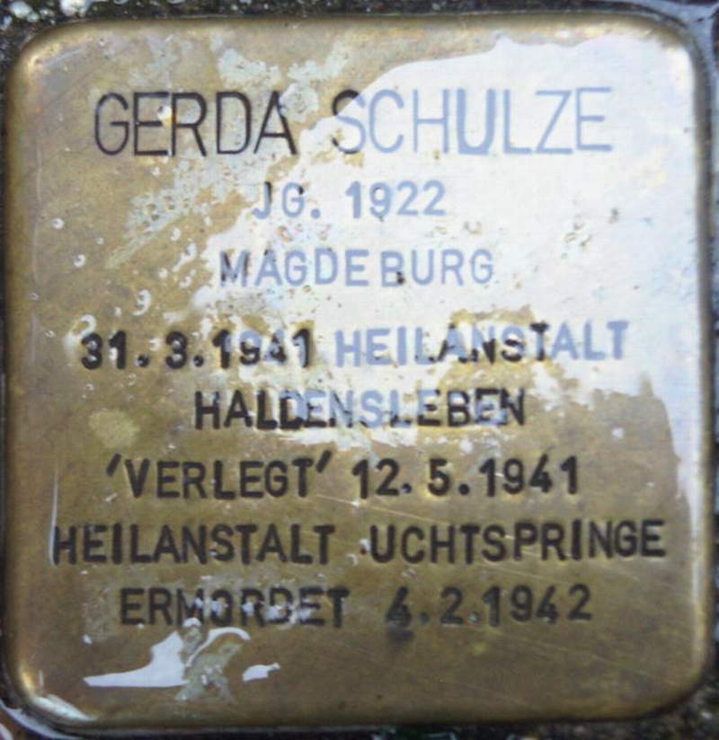 Stolperstein für Sidonie Gerda Schulze (Archiv Chronik)