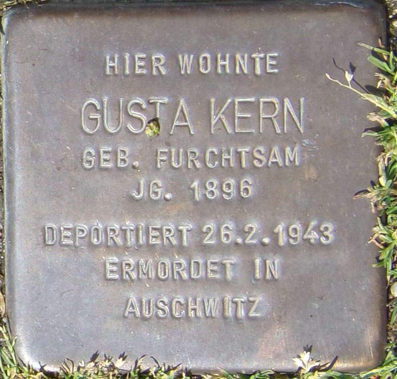 Stolperstein für Gusta Kern (Archiv Chronik)