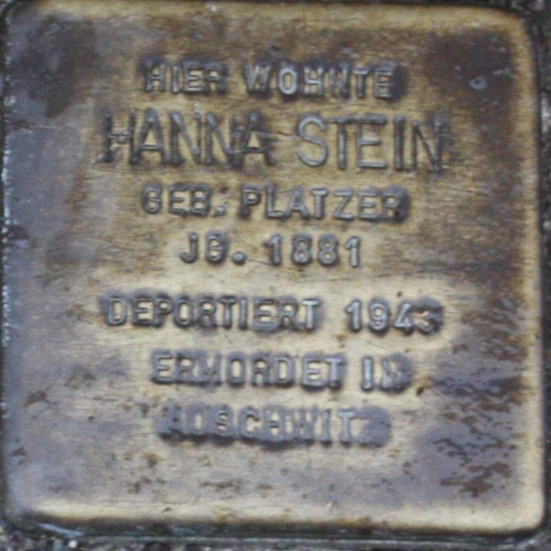 Stolperstein für Johanna (Hanna) Stein (Archiv Chronik)