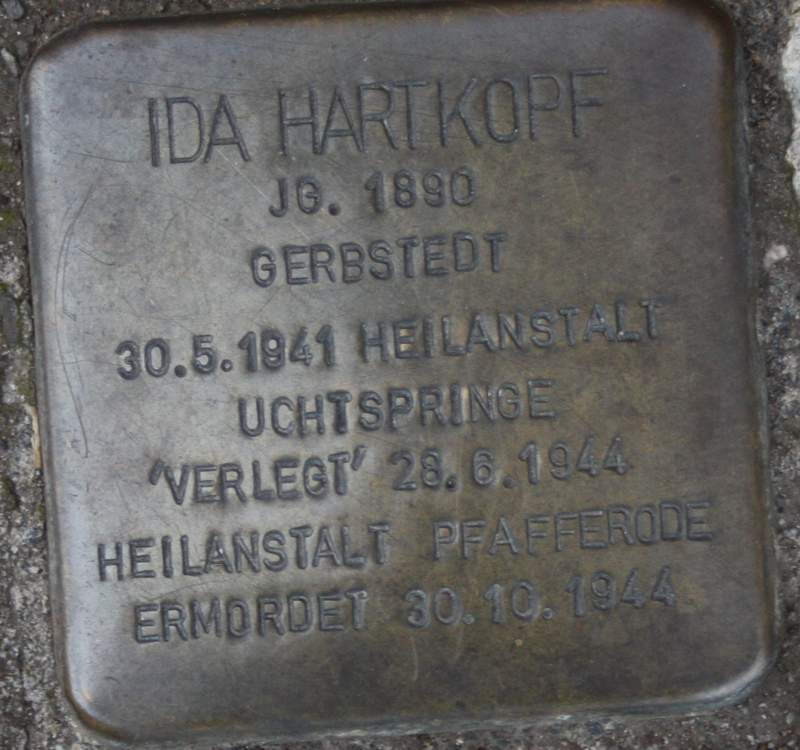 Stolperstein für Friederike Charlotte Ida Hartkopf (Archiv Chronik)
