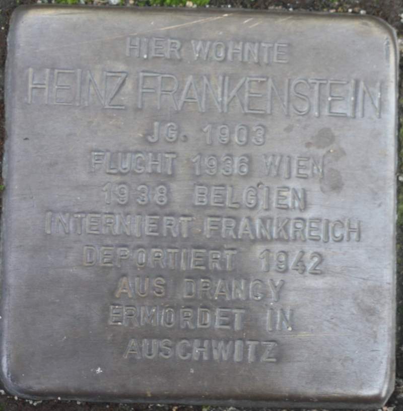Stolperstein für Heinz Frankenstein (Archiv Chronik)