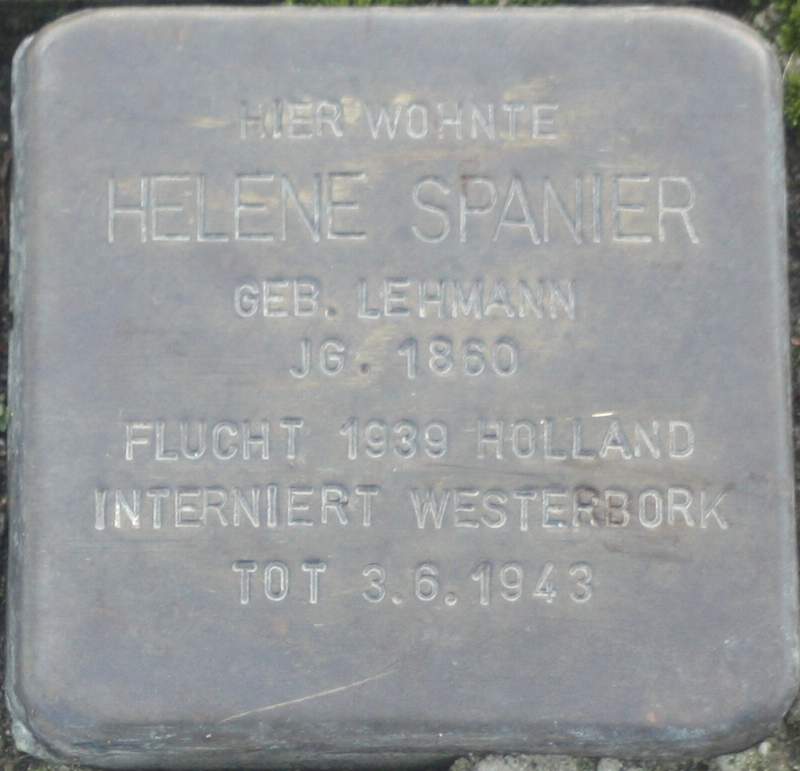 Stolperstein für Helene Spanier (Archiv Chronik)