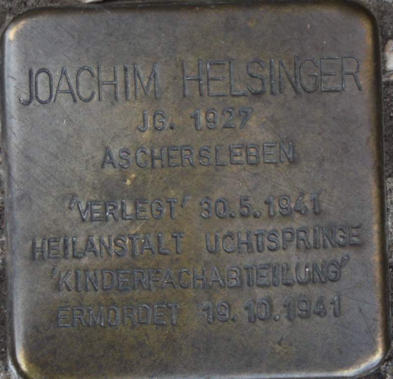 Stolperstein für Joachim Rolf Helsinger (Archiv Chronik)