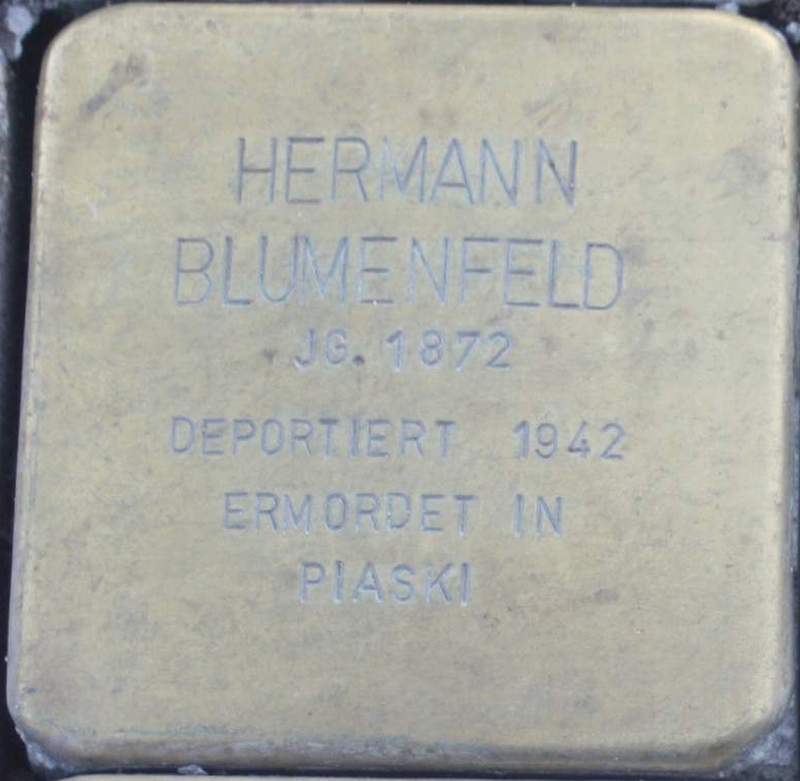Stolperstein für Hermann Blumenfeld (Archiv Chronik)