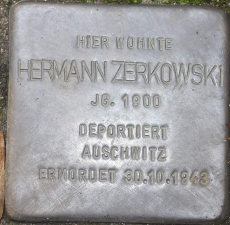 Stolperstein für Hermann Zerkowski (Archiv Chronik)
