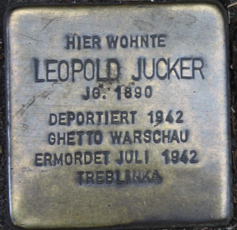 Stolperstein für Leopold Jucker (Archiv Chronik)